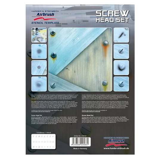 Harder & Steenbeck Airbrush Stencil Template - Screw Head Set (A4 Sheet) 410147