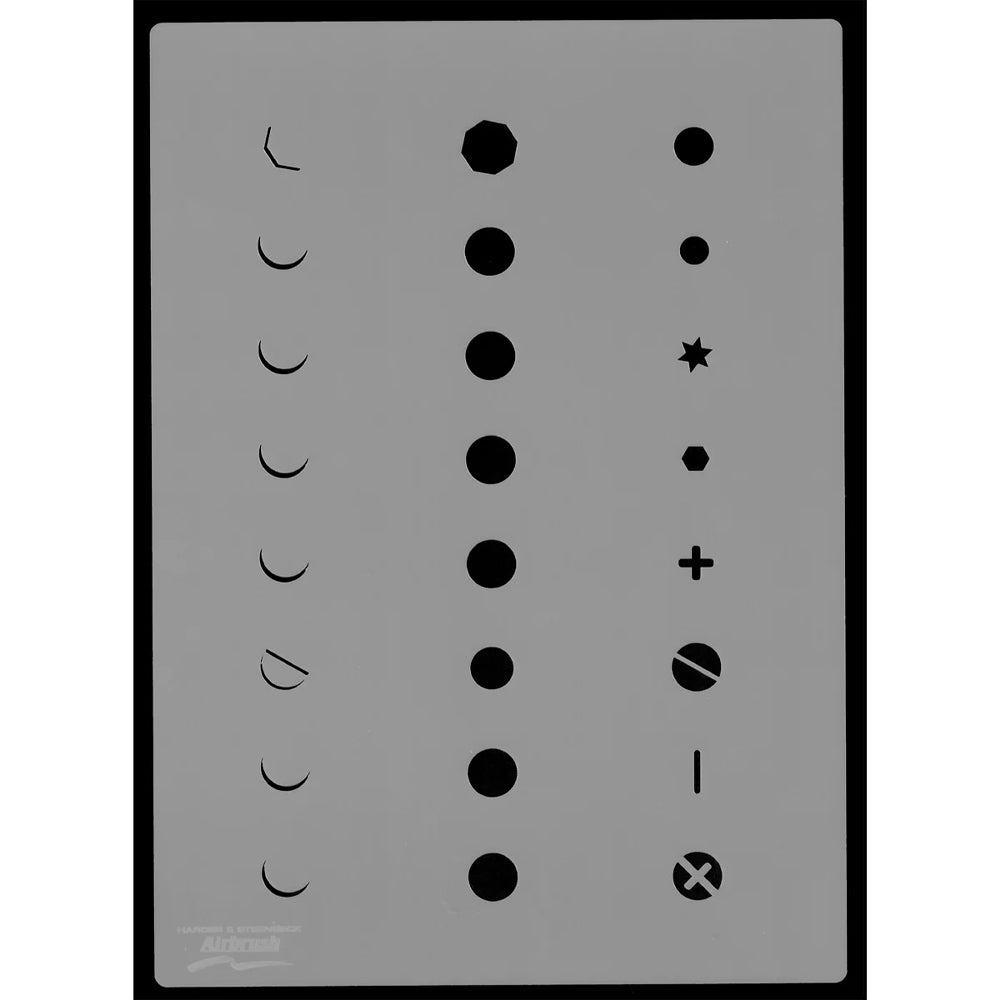 Harder & Steenbeck Airbrush Stencil Template - Screw Head Set (A4 Sheet) 410147