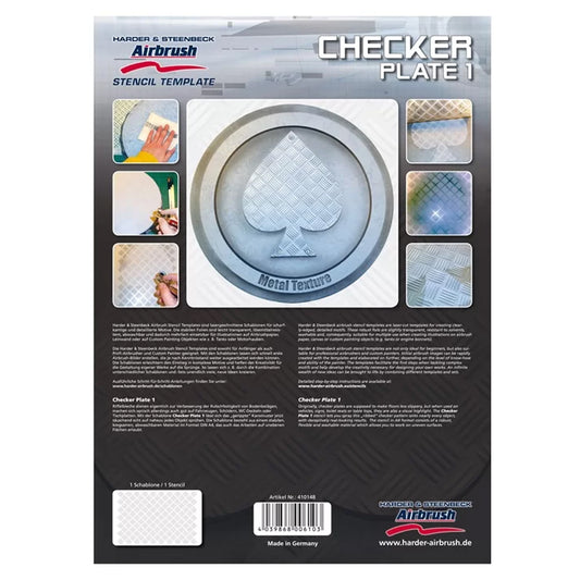 Harder & Steenbeck Airbrush Stencil Template - Checker Plate (A4 Sheet) 410148