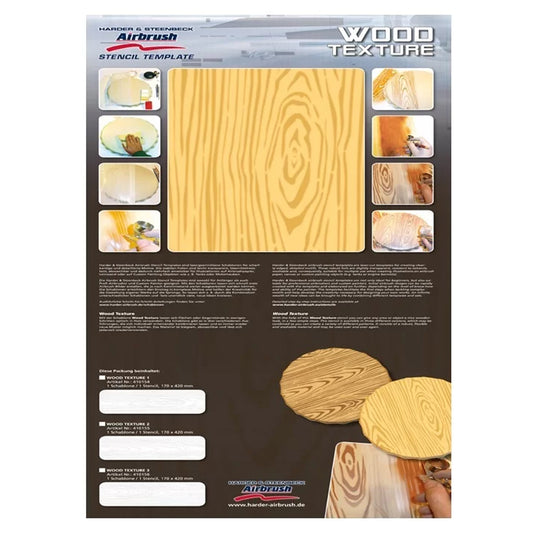 Harder & Steenbeck Airbrush Stencil Template - Wood Texture 410154