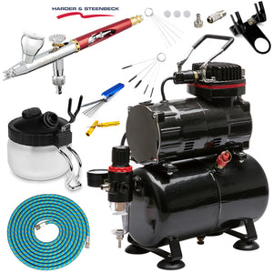 Harder & Steenbeck Infinity CRplus 2in1 Airbrush Standard Compressor Bundle Kit