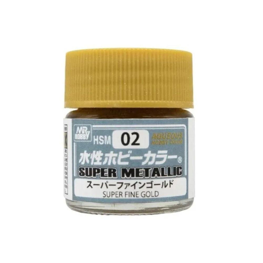 Mr Hobby Aqueous Hobby HSM-02 Super Metallic Color - Superfine Gold - 10ml