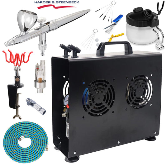Harder & Steenbeck Ultra Airbrush Premium Compressor Bundle Kit