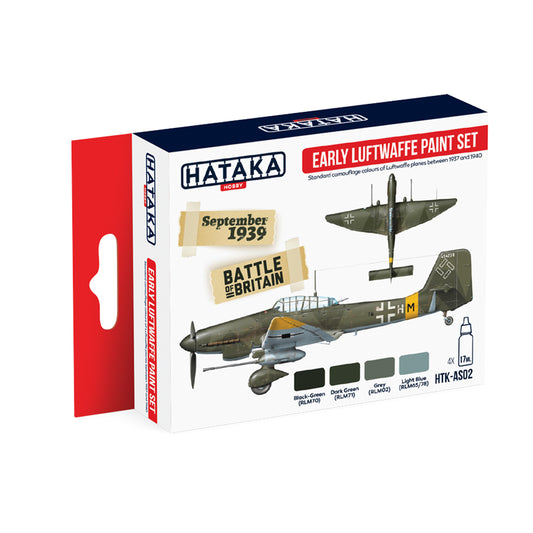 Hataka AS02 Early Luftwaffe Red Line Acrylic Paint Set