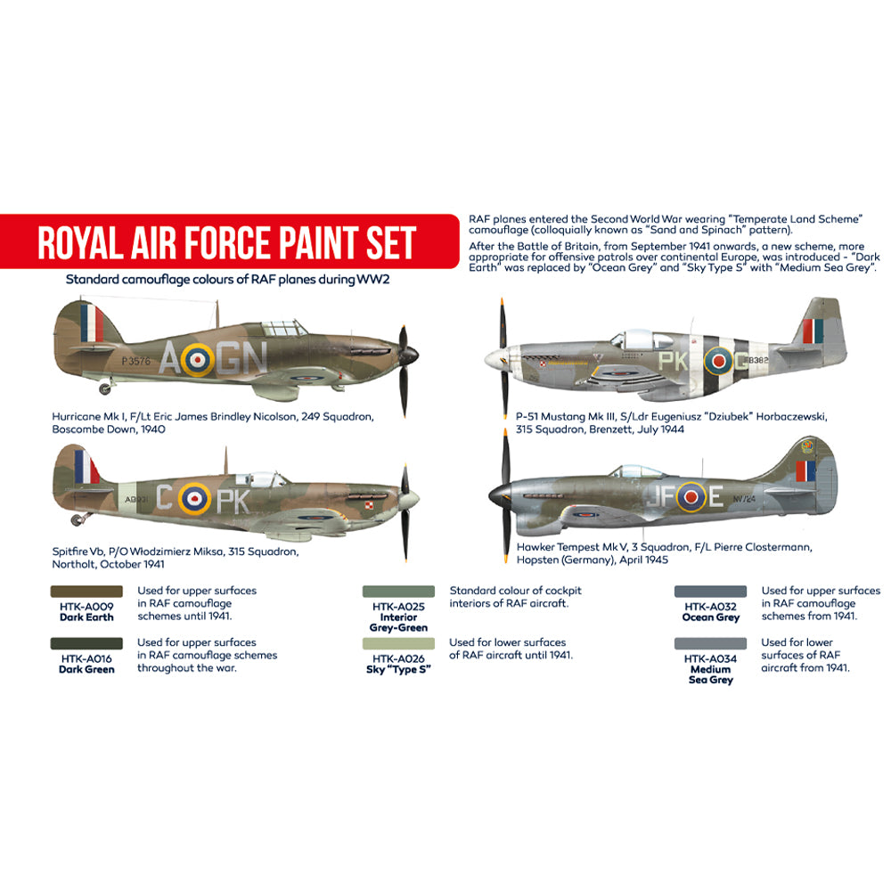 Hataka AS07 Royal Air Force Red Line Acrylic Paint Set