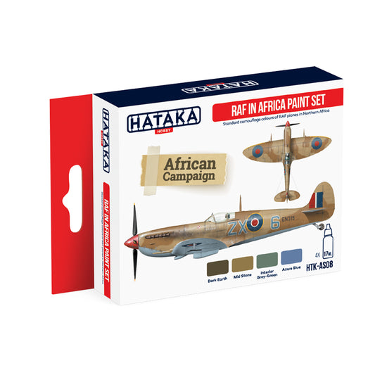 Hataka AS08 RAF In Africa Red Line Acrylic Paint Set