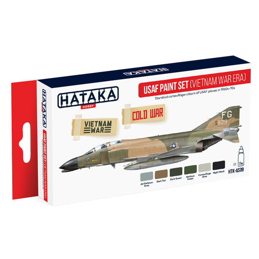 Hataka AS09 USAF (Vietnam War Era) Red Line Acrylic Paint Set