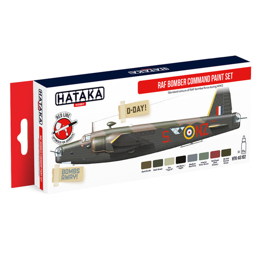 Hataka AS102 RAF Bomber Command Red Line Acrylic Paint Set