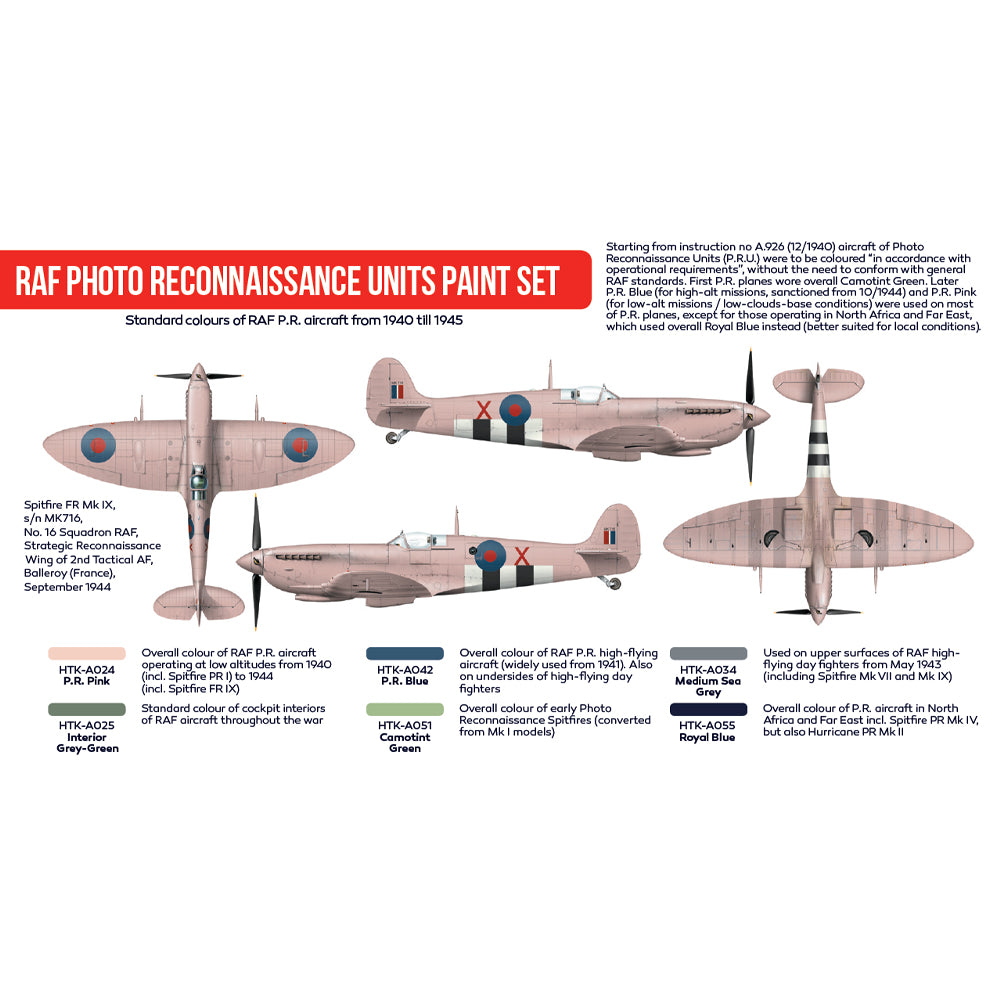 Hataka AS23 RAF Photo Reconnaissance Units Red Line Sets Acrylic Paint Set