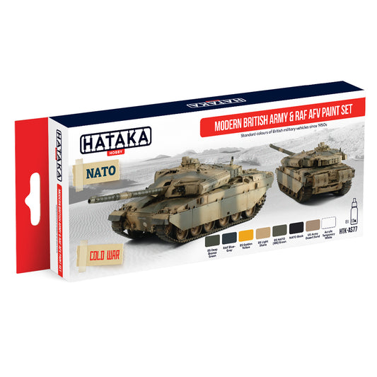 Hataka AS77 Modern British Army & RAF AFV Red Line Acrylic Paint Set