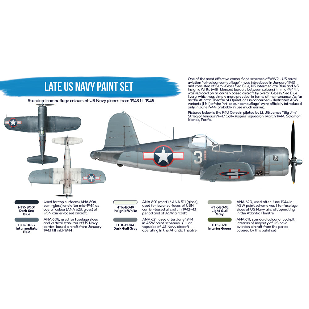 Hataka BS05.2 Late US Navy Blue Line Acrylic Paint Set