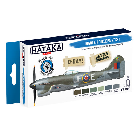 Hataka BS07 Royal Air Force WW2 Blue Line Acrylic Paint Set