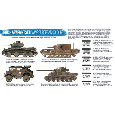 Hataka BS22 British AFV WW2 European Colours Blue Line Acrylic Paint Set