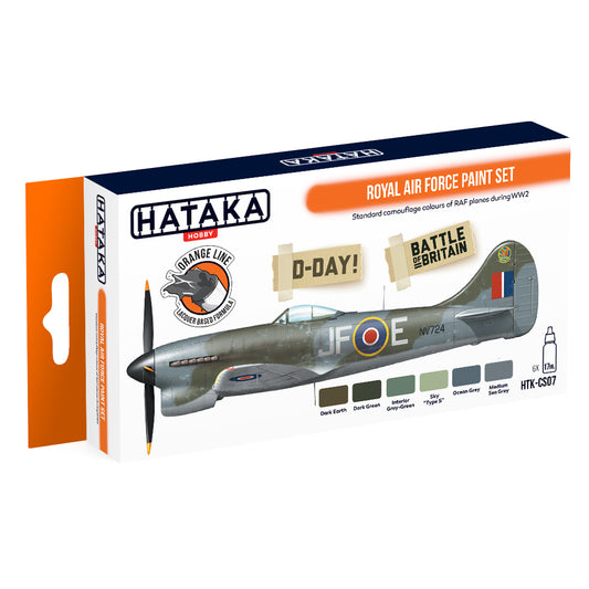 Hataka CS07 Royal Air Force WW2 Orange Line Acrylic Paint Set