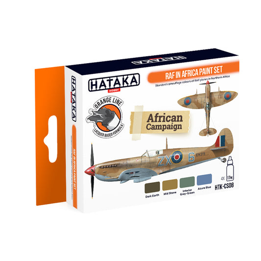 Hataka CS08 RAF In Northern Africa Paint Set Orange Line Acrylic Paint Set