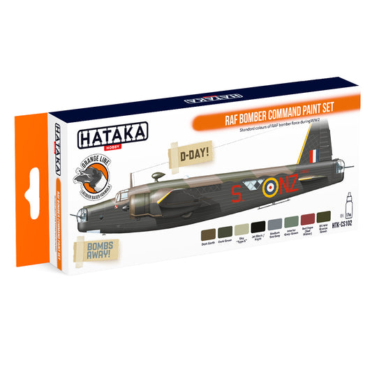 Hataka CS102 Raf Bomber Command Paint Set Orange Line Acrylic Paint Set