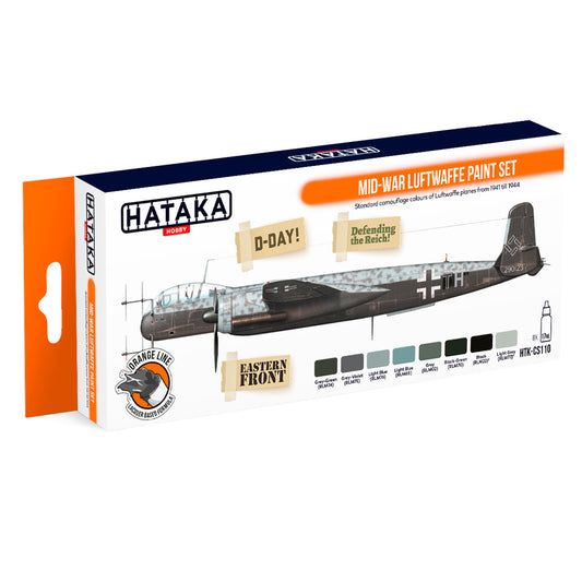 Hataka CS110 Mid-War Luftwaffe Orange Line Acrylic Paint Set
