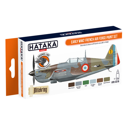 Hataka CS16 Early WW2 French Air Force Orange Line Acrylic Paint Set