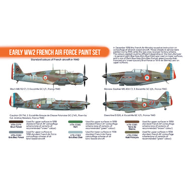 Hataka CS16 Early WW2 French Air Force Orange Line Acrylic Paint Set