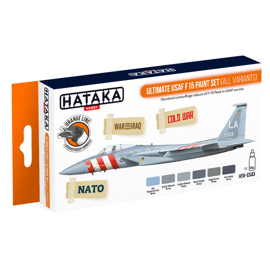 Hataka CS43 Ultimate USAF F15 (All Variants) Orange Line Acrylic Paint Set