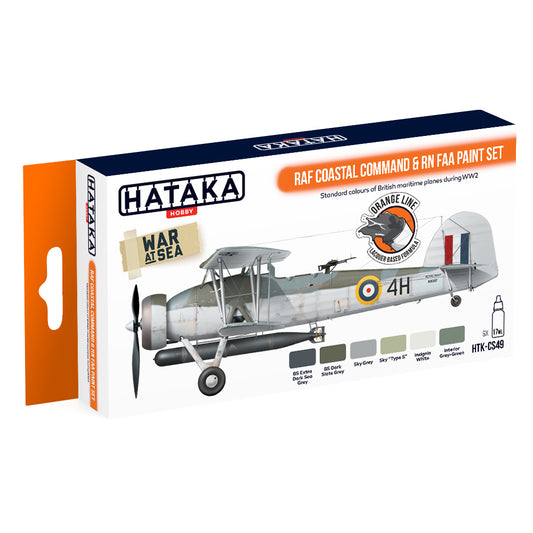 Hataka CS49 RAF Coastal Command & RN FAA Orange Line Acrylic Paint Set