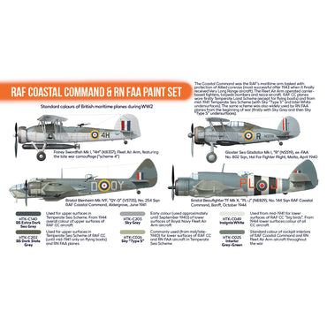 Hataka CS49 RAF Coastal Command & RN FAA Orange Line Acrylic Paint Set