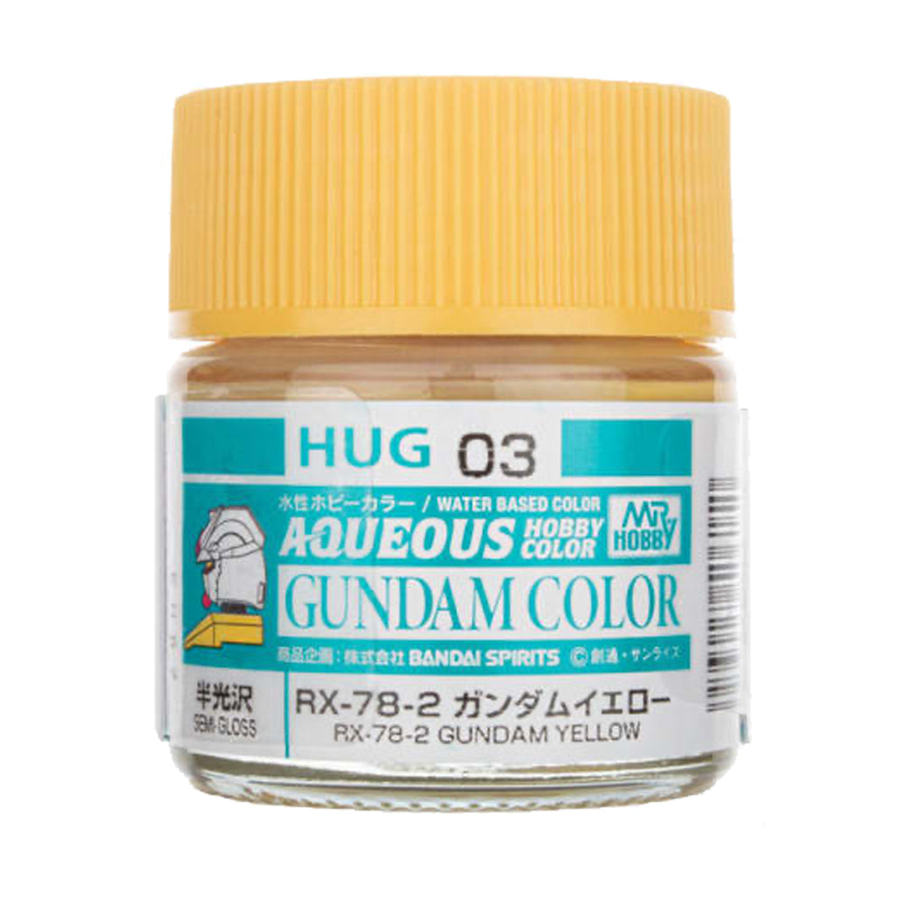 Mr Hobby Aqueous Gundam Colour HUG-03 RX-78-2 Gundam Yellow 10ml Acrylic Paint