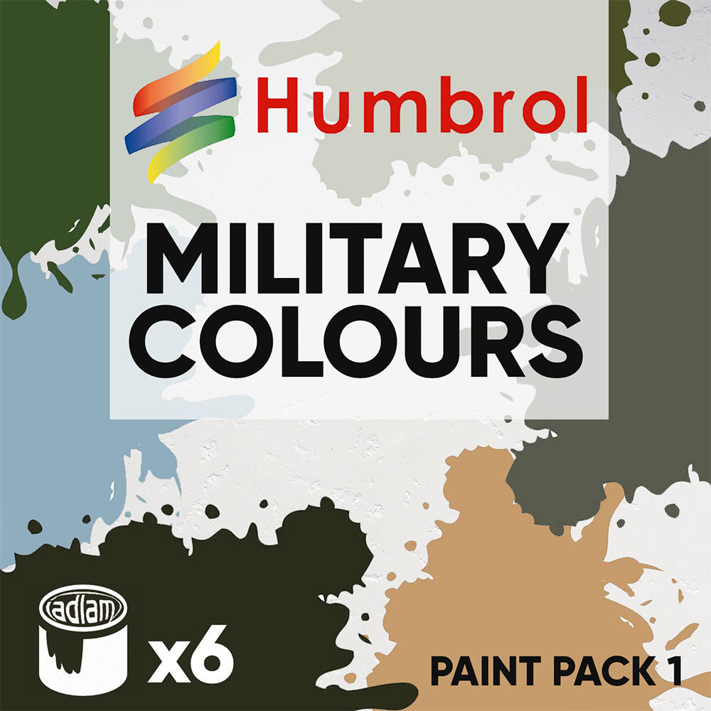Humbrol 14ml Enamel Paint Pack 1 - 6 Military Colours Set 1