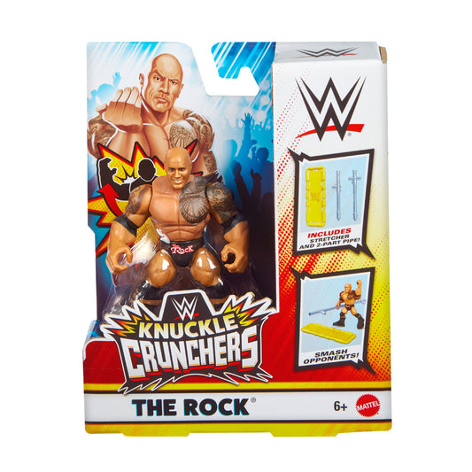WWE Knuckle Crunchers: The Rock 3.25" Figure Age 6+ Mattel JHL79