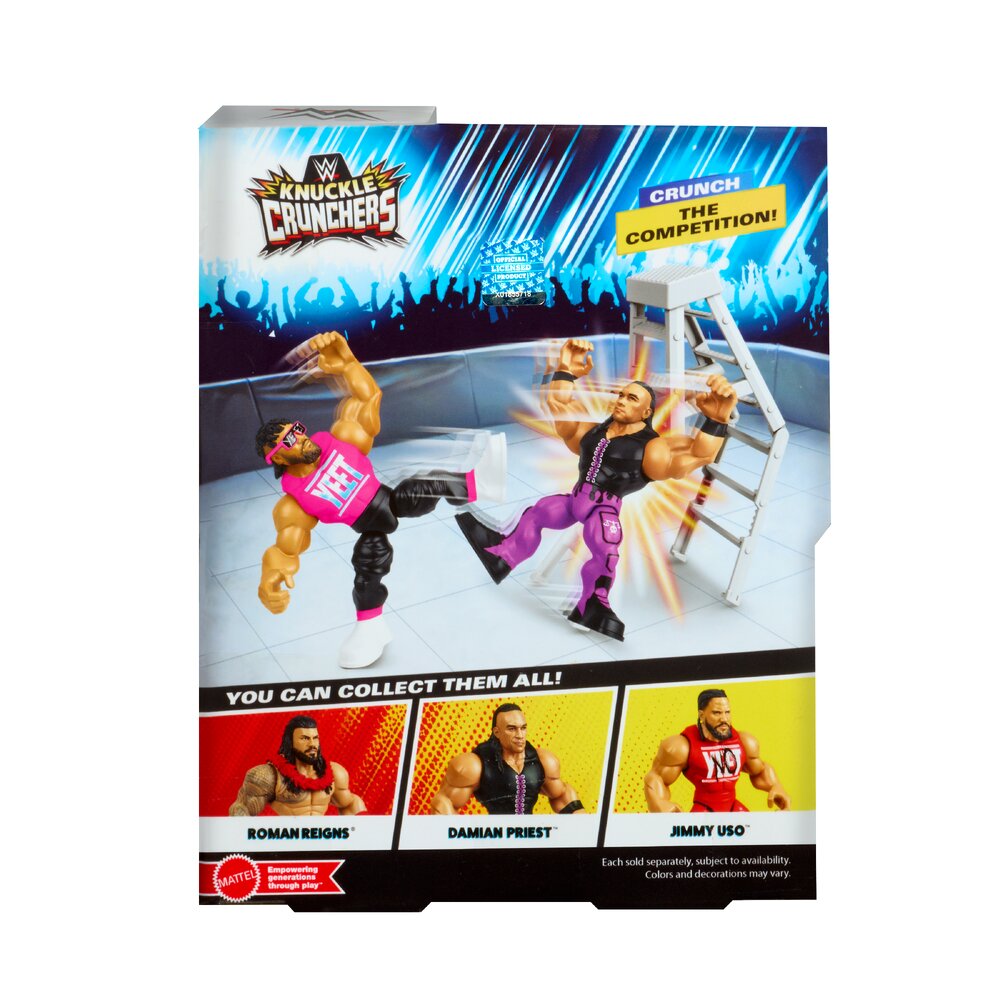 WWE Knuckle Crunchers Jey Uso Action Figure Age 6+ Mattel JHL81