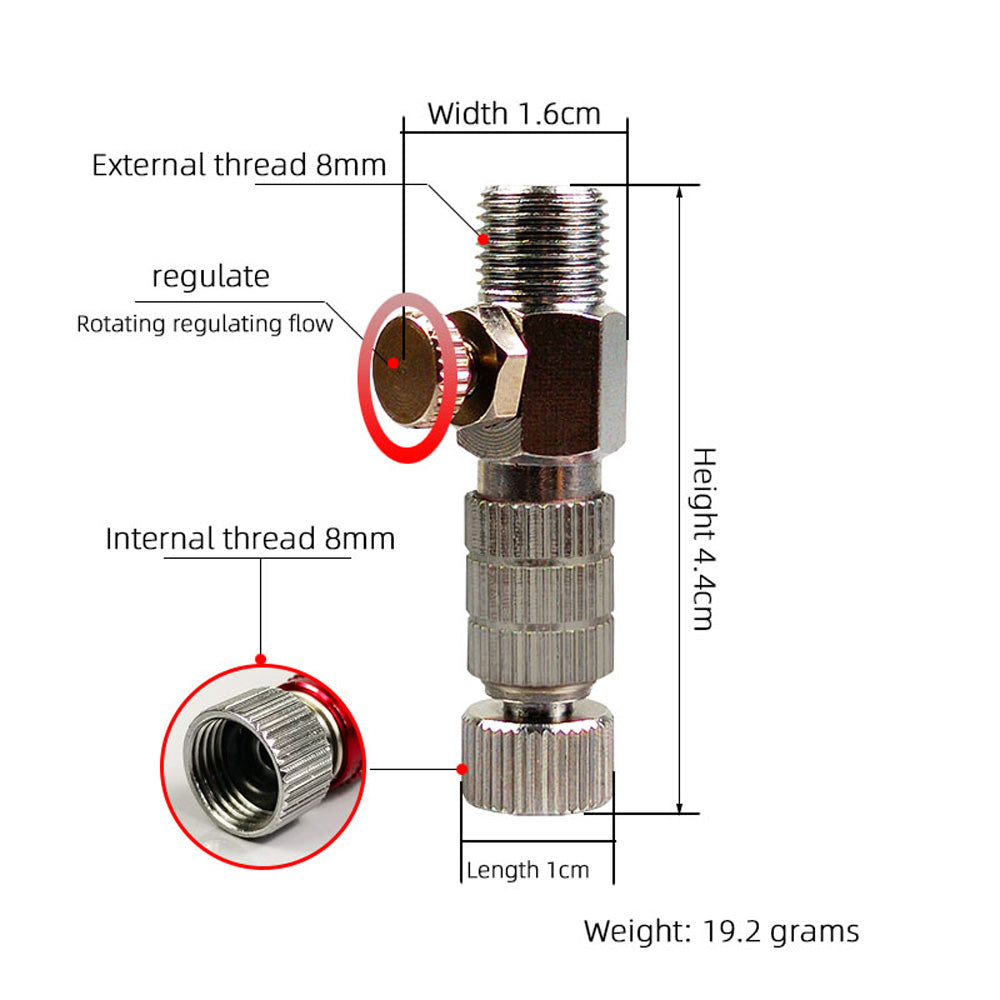 Airbrush Quick Release Disconnect Coupling Adaptor with Flow Control Valve