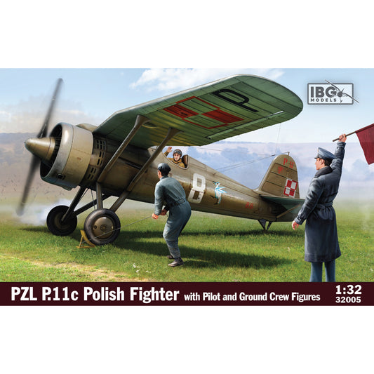 IBG 32005 PZL P.11c Polish Fighter w/Pilot & Figures 1:32 Model Kit