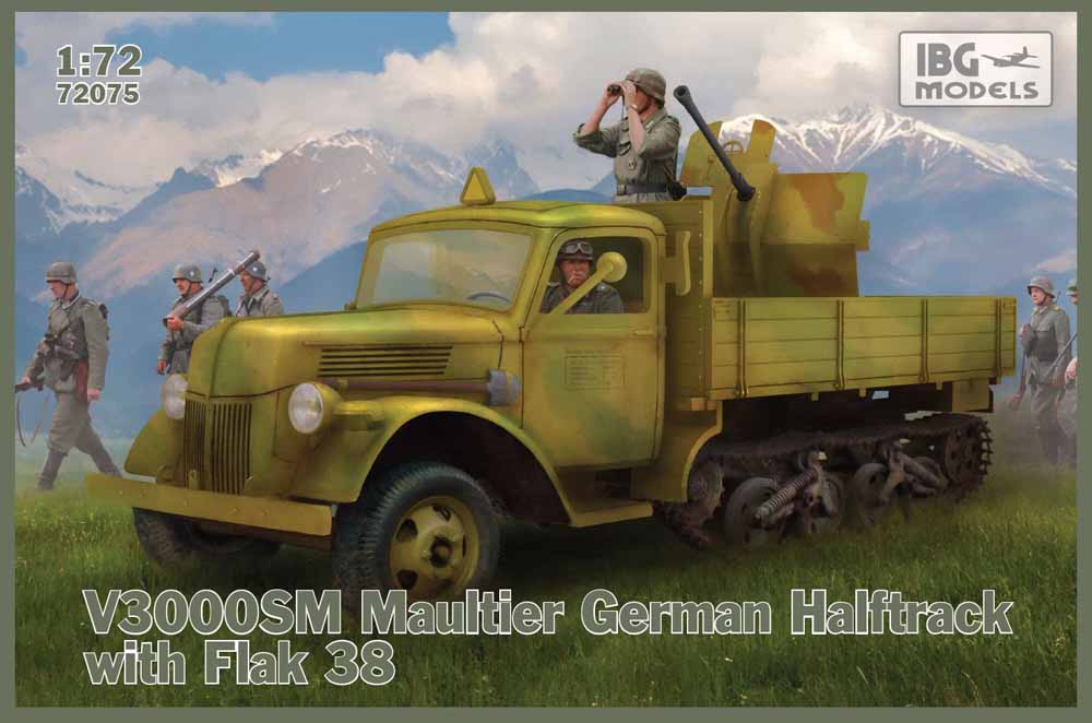 IBG Models 72075 V3000SM Maultier with Flak 38 1:72 Plastic Model Kit