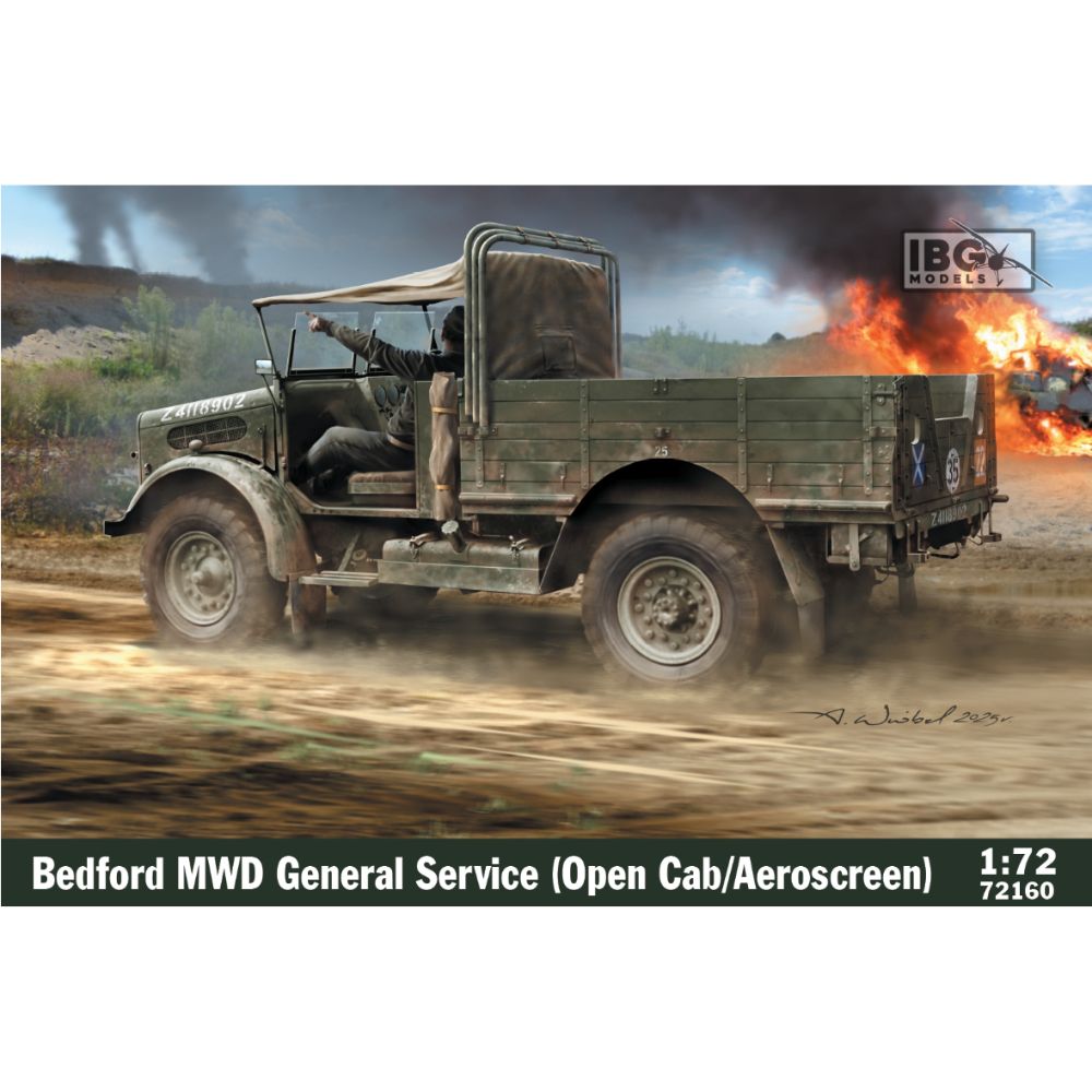 IBG 72160 Bedford MWD General Service Open Cab/Aeroscreen Truck 1:72 Model Kit