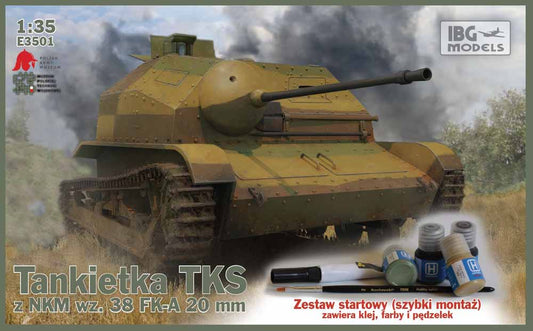 IBG Models E3501 Tankietka TKS z NKM wz. 38 FK-A 20mm 1:35 Military Model Kit