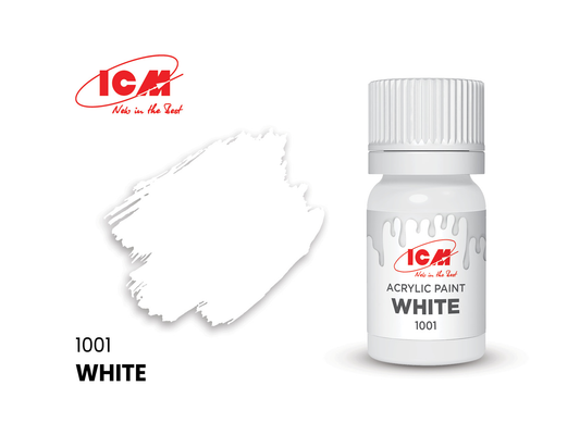 ICM 1001 White 12ml Acrylic Paint
