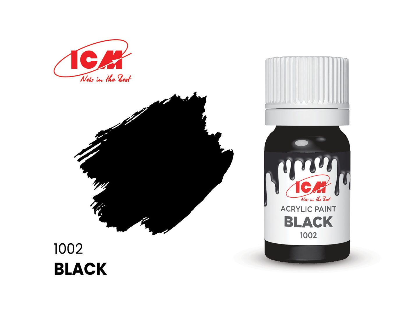 ICM 1002 Black 12ml Acrylic Paint