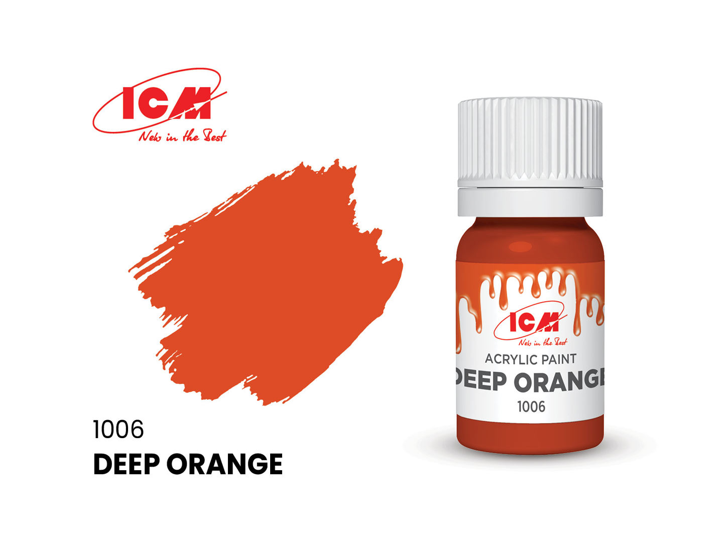 ICM 1006 Deep Orange 12ml Acrylic Paint