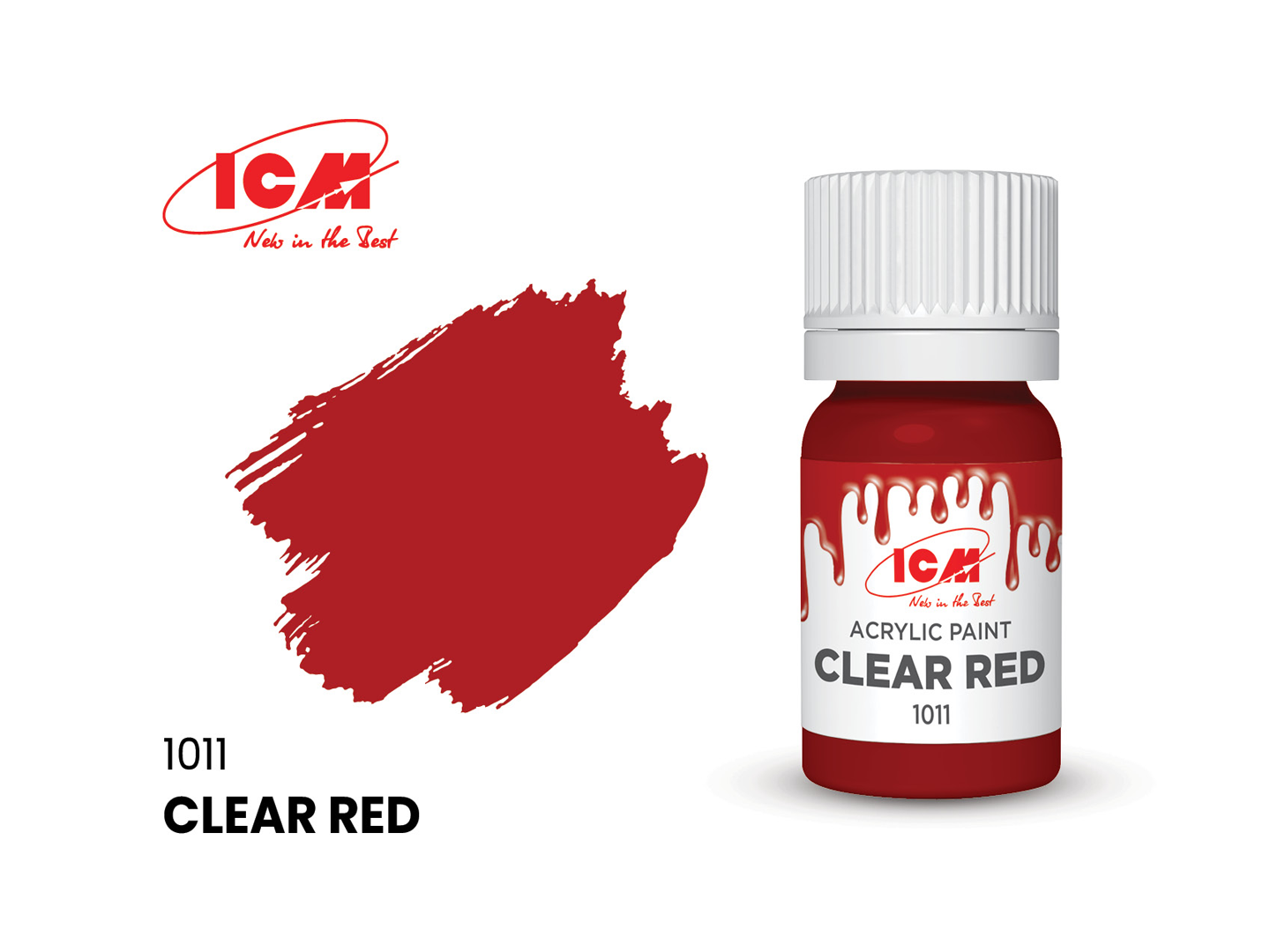 ICM 1011 Clear Red 12ml Acrylic Paint