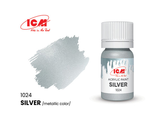 ICM 1024 Silver 12ml Acrylic Paint