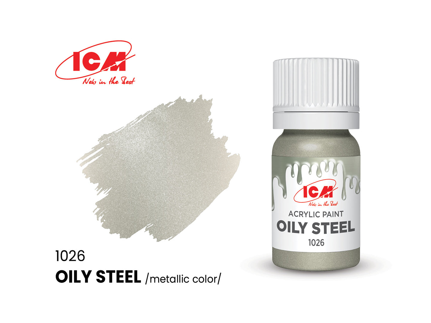 ICM 1026 Oily Steel 12ml Acrylic Paint