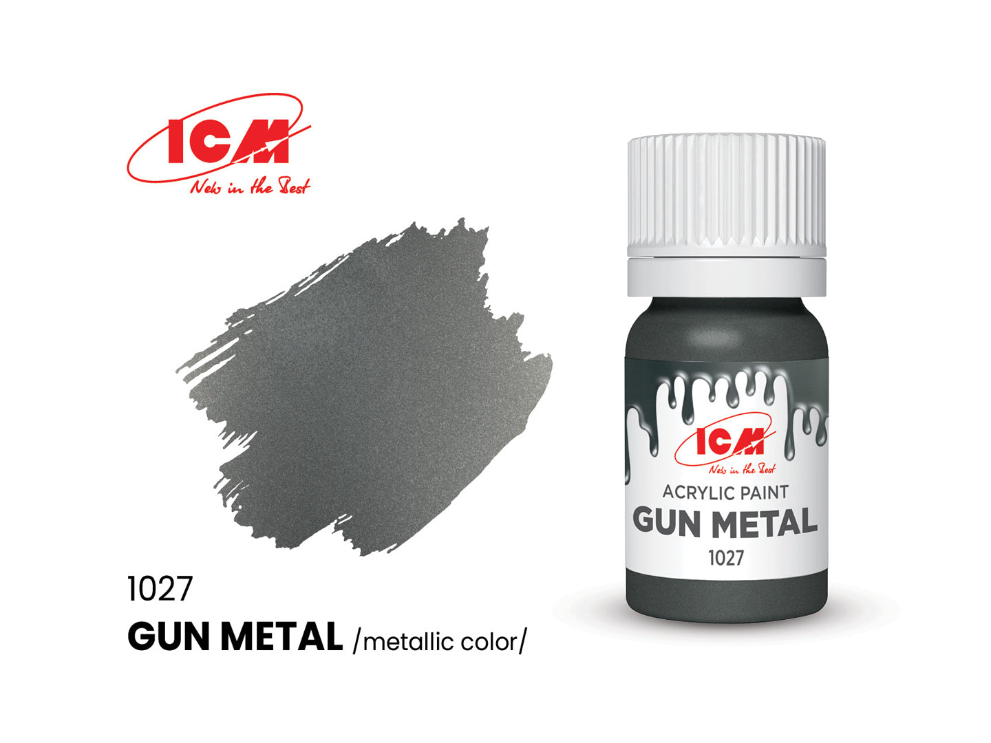 ICM 1027 Gun Metal 12ml Acrylic Paint