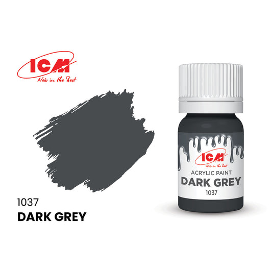ICM 1037 Dark Grey 12ml Acrylic Paint
