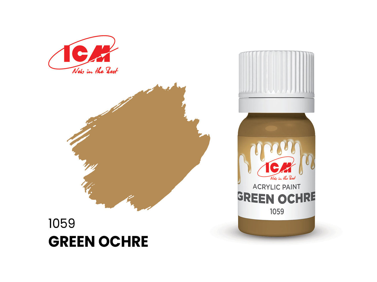 ICM 1059 Green Ochre 12ml Acrylic Paint