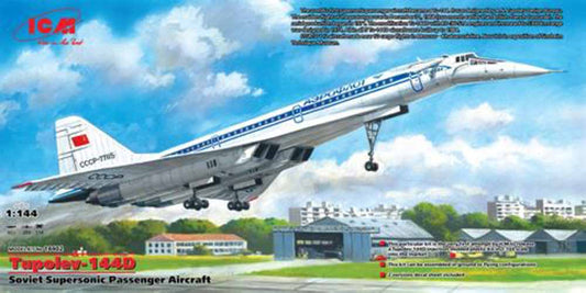 ICM 14402 Tupolev Tu-144D Soviet Supersonic Jet 1:144 Aircraft Model Kit