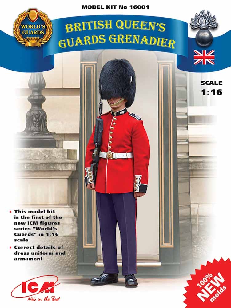 ICM 16001 British Queen's Guards Grenadier 1:16 Figure Model Kit