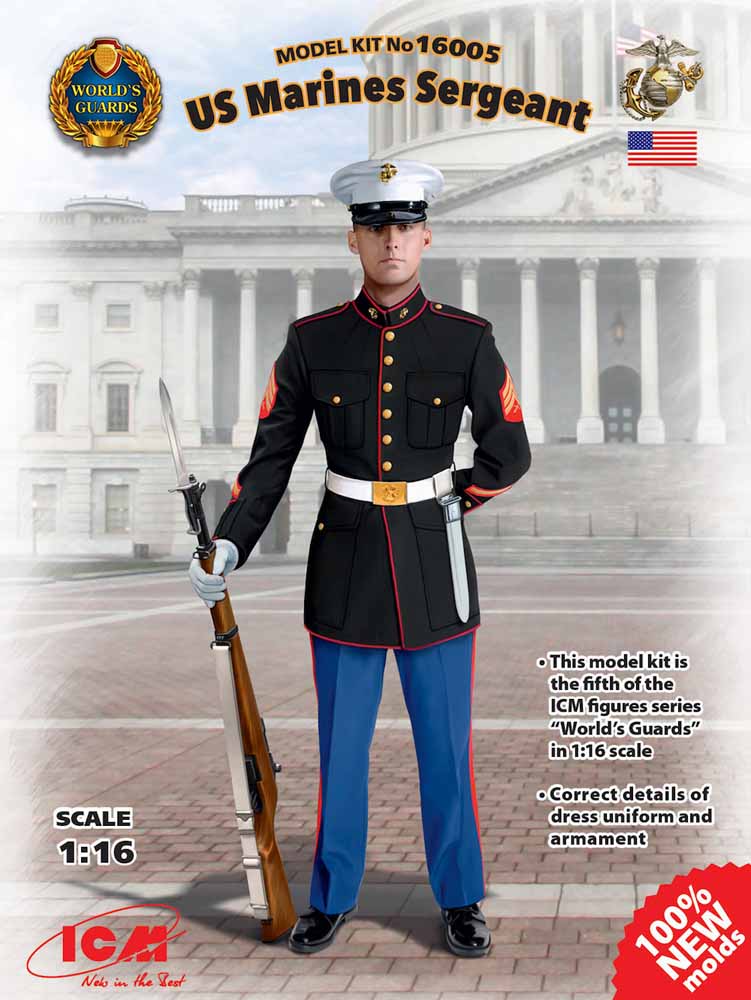 ICM 16005 U.S. Marines Sergeant 1:16 Figure Model Kit