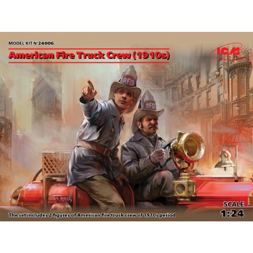 ICM 24006 American Fire Truck Crew (1910s) (2 figures) 1:24 Figure Model Kit