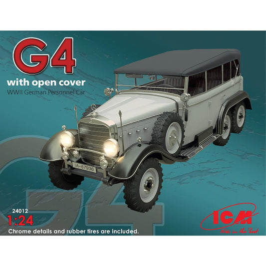 ICM 24012 Benz G4 with open cover, WWII German Personnel Car 1:24 Car Model Kit