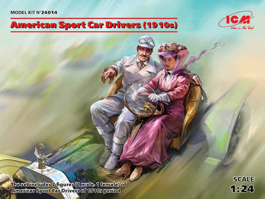 ICM 24014 American Sport Car Drivers (1910s) 1:24 Figure Model Kit